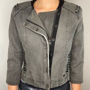 Grey Vintage Classic Harley Davidson Quarter Sleeve Jacket Size M